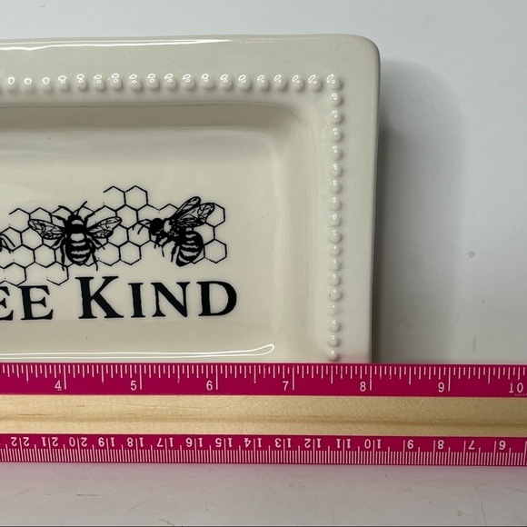 Ashland Ceramic Bee Kind‎ Trinket Tray Cream English Garden New Ring Desk Dish - Picture 6 of 8